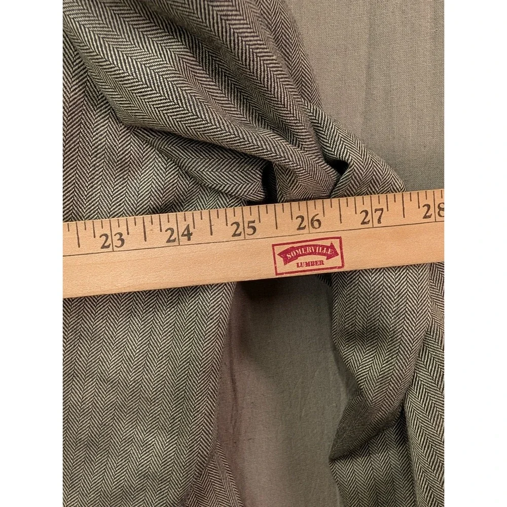 Chaps Mens 48L Silk Wool Herringbone Blazer Sport Coat Gray 2-Button